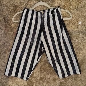 GoGuy striped holographic festival rave shorts